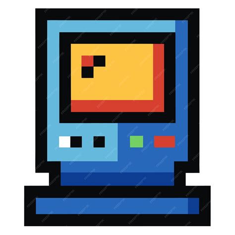 Retro Pixel Art Computer Icon Nostalgic Digital Interface in 8 bit