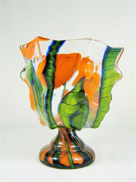 Czech Art Deco Glass Vase Ca 1920 S 30 S Kralik Vetrate Arte