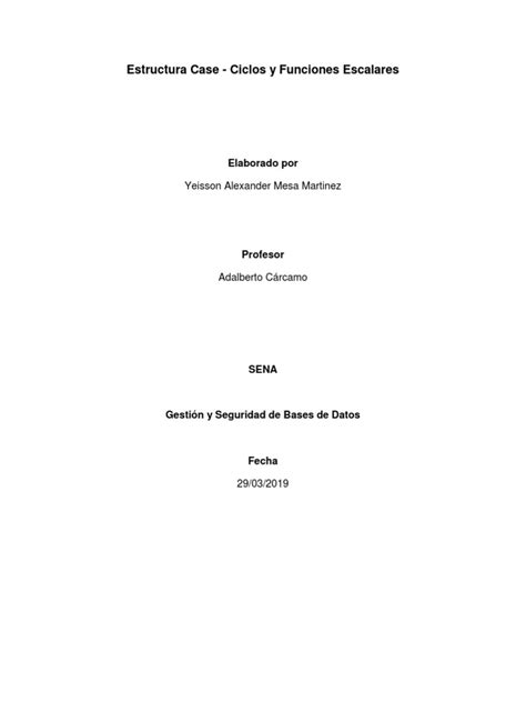 Funciones Escalares Pdf Sql Tabla Base De Datos