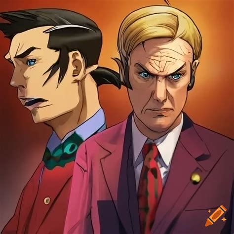 Saul Goodman Vs Phoenix Wright Crossover Illustration