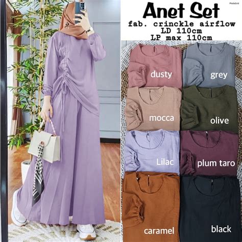 Jual Anet Set SetCel One Set Kulot Crinkle Premium Terbaru Setelan