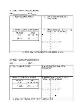 Mapping Translations Performing Translations Rigid Transformations