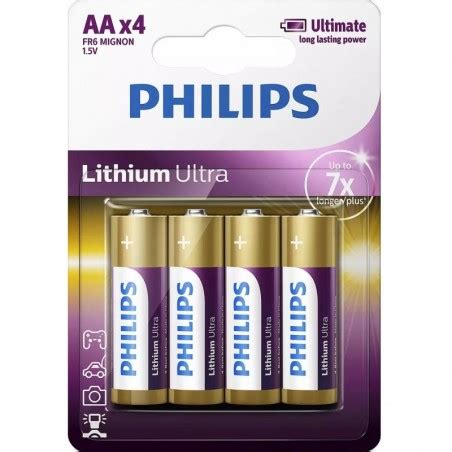 Philips Lithium Ultra Aa V Batteries Pack Geewiz