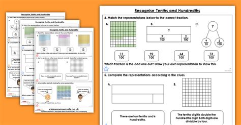 Free Recognise Tenths And Hundredths Homework Extension Year 4 Decimals Classroom Secrets