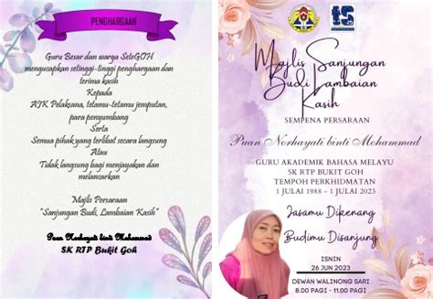 Buku Program Majlis Persaraan Puan Norhayati Binti Mohammad