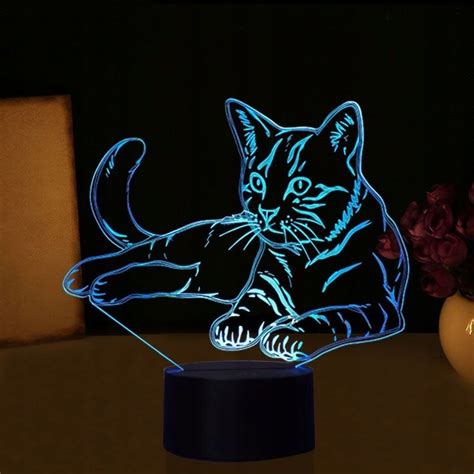 Lampka Nocna 3D LED Kot Hologram 12966548826 Oficjalne Archiwum