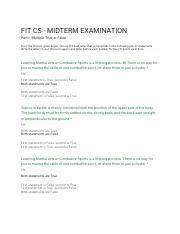 FIT CS MIDTERMS EXAMINATION Pdf FIT CS MIDTERM EXAMINATION Part I