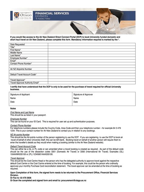 Fillable Online Otago Ac DCP Application BFormb PDF Format 528kb