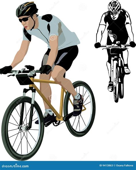 Cyclist Stock Vector Illustration Of Bicycle Human Movement