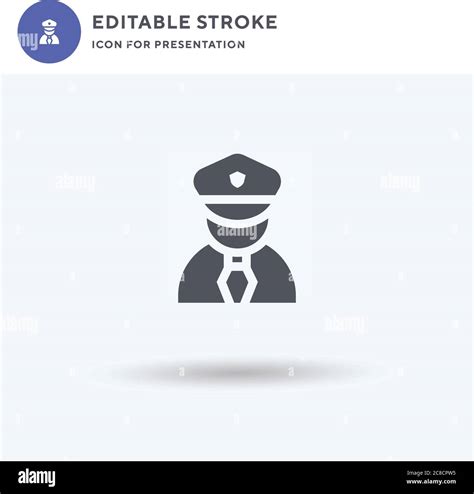 Policeman Icon Vector Filled Flat Sign Solid Pictogram Isolated On