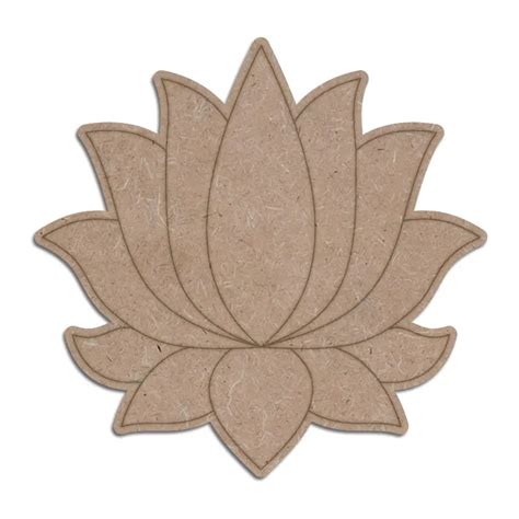 Mdf Cutout Of Lotus Flower With Leaves Add Elegance To Your Space