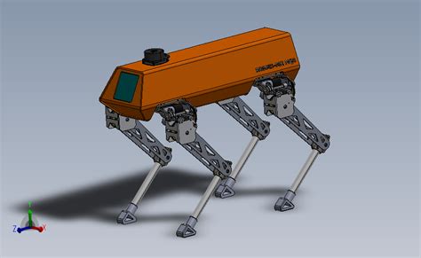 四足机器人 中型solidworks 2018模型图纸下载 懒石网