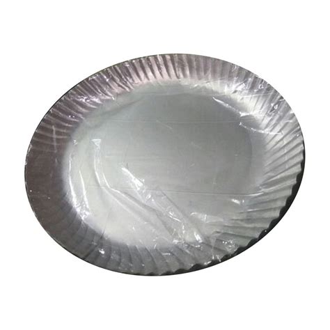 Silver Circular Inch Disposable Paper Plate For Event And Party