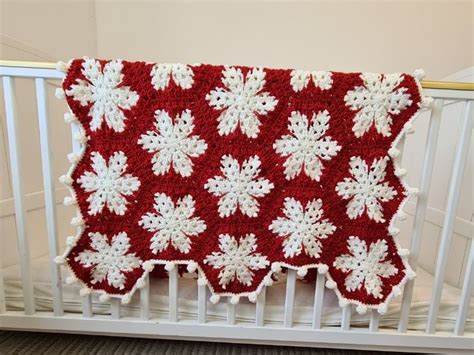 Christmas Snowflakes Afghan Free Crochet Pattern Crafting Happiness