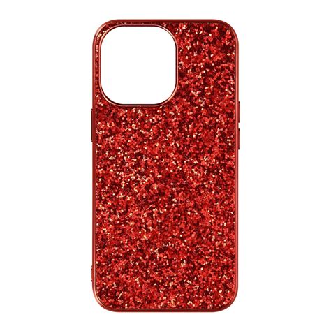 Etui na iPhone 13 Pro Rigid Glitter Design Relief Finish Antypoślizgowe