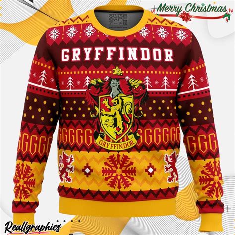 Harry Potter Gryffindor House Ugly Christmas Sweater Reallgraphics