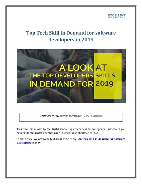 Ppt Top Tech Skill In Demand For Software Developers In