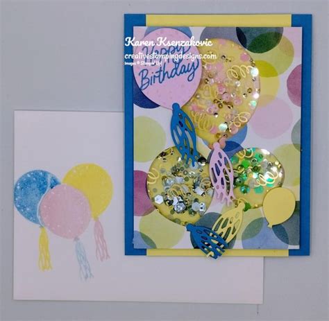 Stampin Up Beautiful Balloons Shaker For The Happy Inkin Thursday