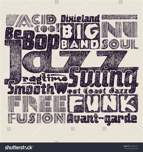 Retro Design "Jazz Music". Typography Vector Illustration. - 189422321 ...