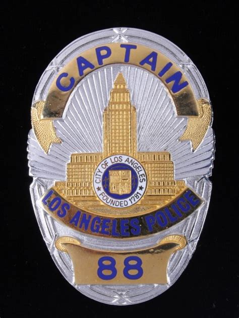 Los Angeles Police Captains Lapd Badge Dragnet