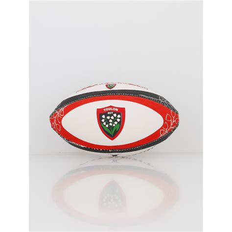 Ballon De Rugby Mini Replica Toulon Blanc Gilbert Wimod