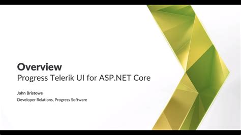 Telerik Ui For Asp Net Core Overview Youtube