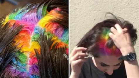 Salon Creates Hidden Rainbow Roots Hair Color | Allure