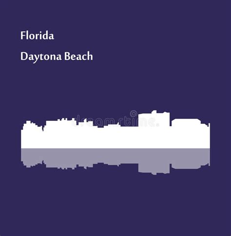 Daytona Beach Florida City Silhouette Stock Illustration