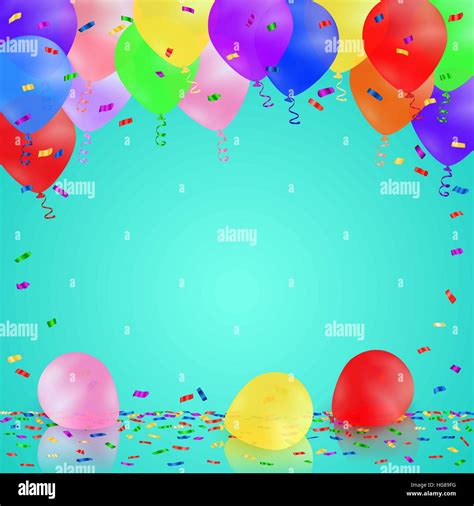 Celebrating Background With Colorful Balloons And Confetti Stock Vector