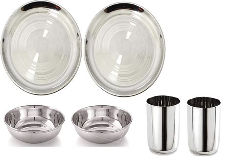 Bartan Star Stainless Steel Dinnerware And Serving Set Of 6