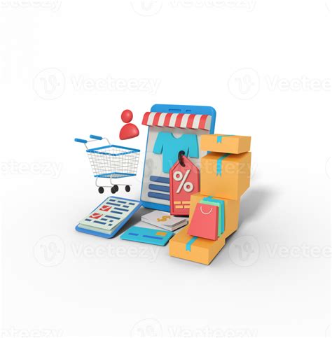 3d Illustration Of Discount Shopping In Online Shop 10987012 PNG