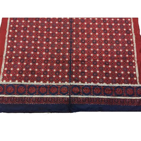 Premium Block Printedhand Print Ajrak With Natural Dyes Buy Online