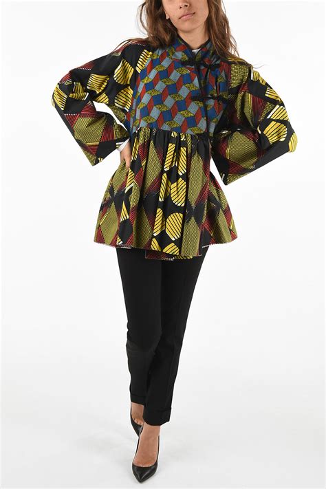 Stella Jean abstract print cossack shirt women - Glamood Outlet