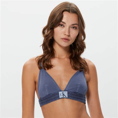 Calvin Klein Fixed Triangle Kad N Mavi Bikini St Kadin Mayo Bikini