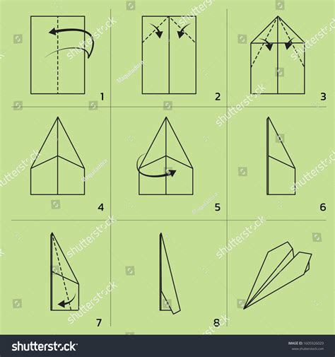 Paper Plane Folding Tutorial Sequence Cartoon Stock Vector (Royalty ...