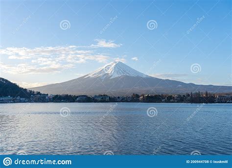 Fujisan Mountain With Cherry Blossom In Spring Kawaguchiko Lake Japan