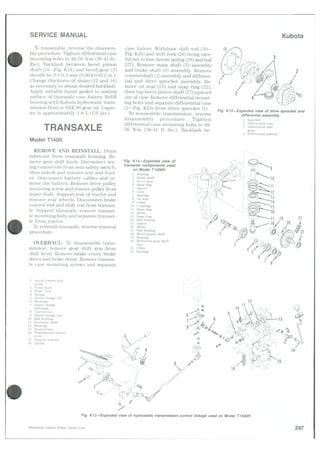 Kubota T1400 Lawn Tractor Service Repair Manual PDF