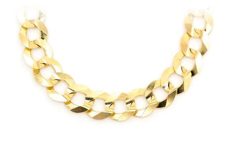 Icebox 13MM Flat Curb Link 14k Solid Gold Chain