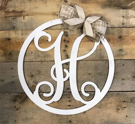 Circle Initial Door Hanger Monogram Door Hanger Monogram Door Decor