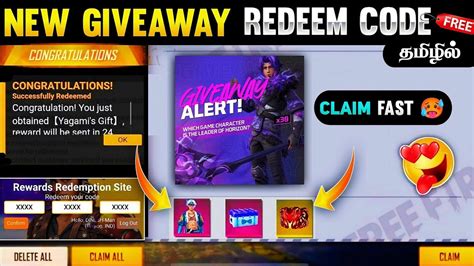 New Giveaway Free Fire Redeem Code New Event Free Fire Rampage