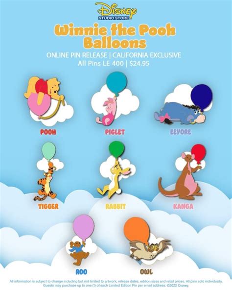 Winnie The Pooh Balloons Full Set Winnie The Pooh Balloons Pin And Pop