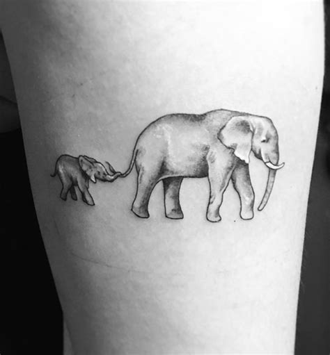 Mom And Baby Elephant Tattoo