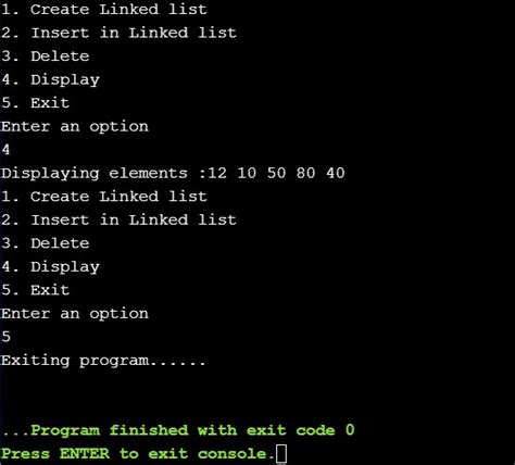 Menu Driven Program For Linked List Operations Creation Traversing