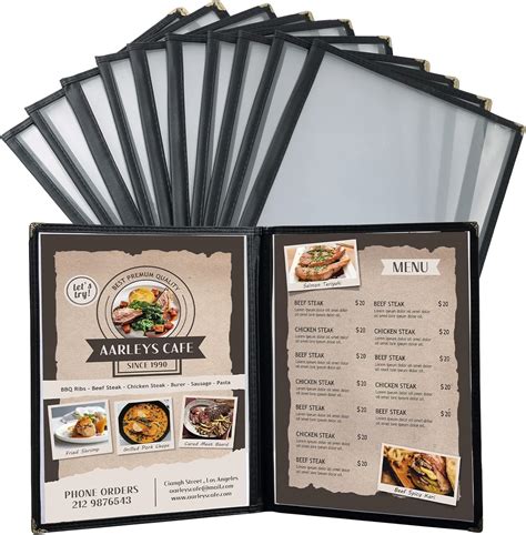 Flkqc Menu Covers Pcs X Transparent Restaurant Recipe Menu