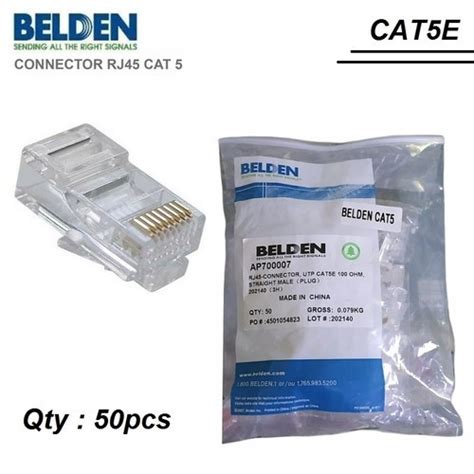 Jual Konektor Connector RJ45 Cat 5e Belden Original AP700007 Kota