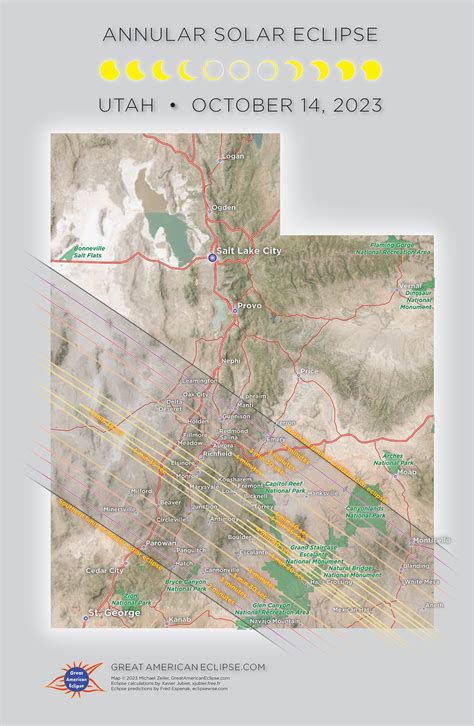 Utah 2023 Annular Eclipse State Map — Great American Eclipse