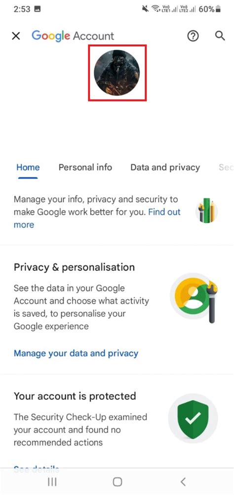how to change the profile picture on google
