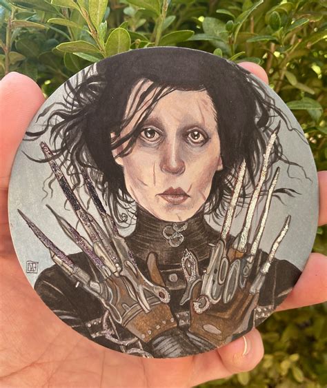 Edward Scissorhands Art Coaster Etsy