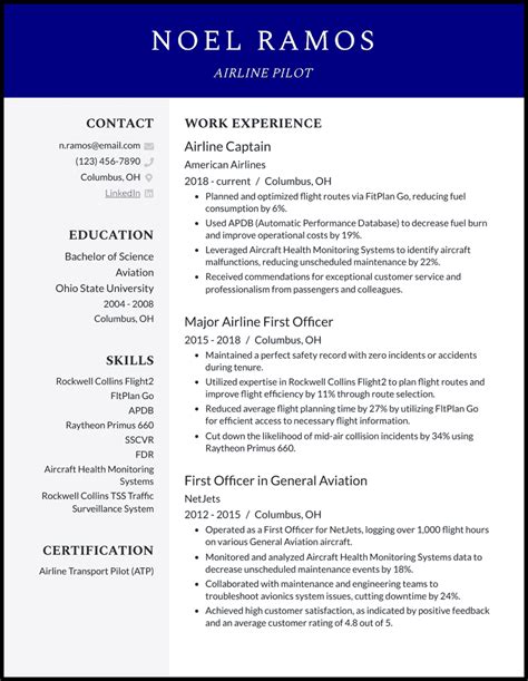 5 Pilot Resume Examples Ready For Takeoff In 2024