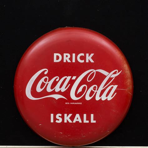 Reklamskylt Metall Coca Cola Tillverkad Av Stockholm Ab